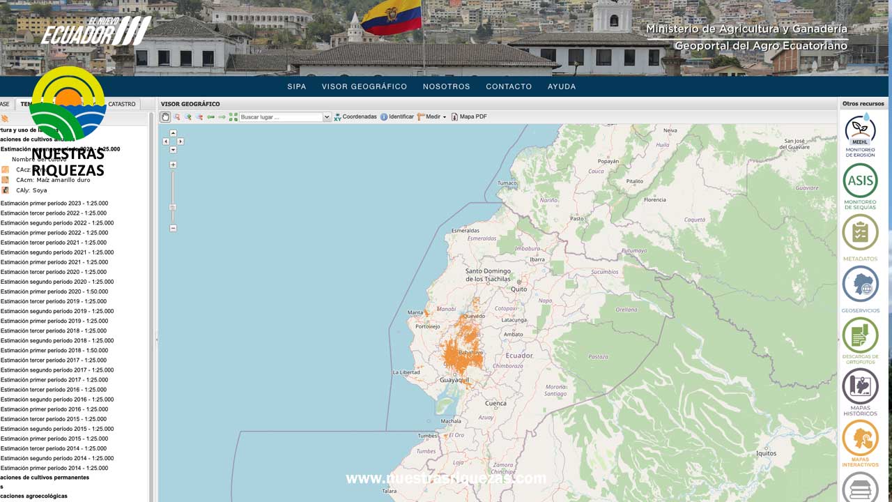 El Geoportal del Agro Ecuatoriano ahora está integrado con la