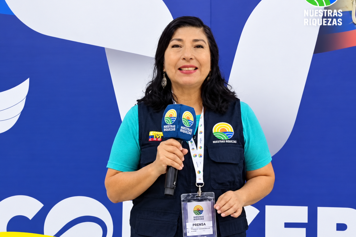 Directora General del Canal Agropecuario Nuestras Riquezas, se encuentra en actividad en el tercer día del ComCebú 2026.
